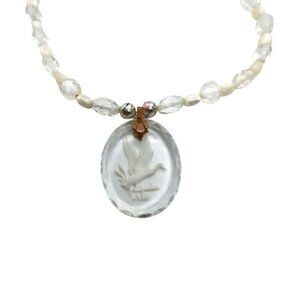 Duck cameo pendant necklace